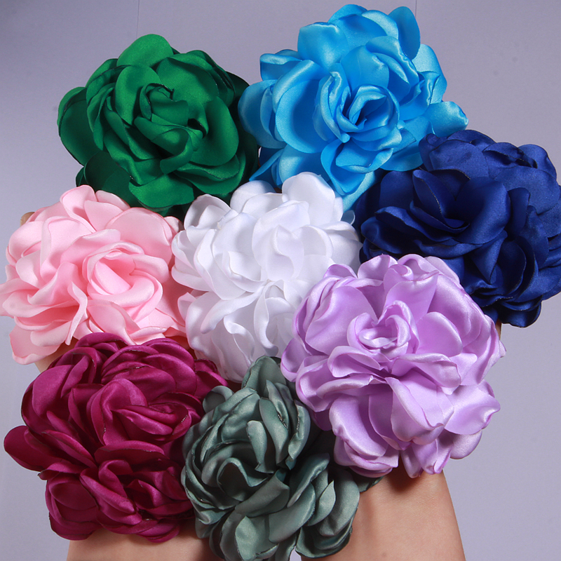 Baby Clothing Usa - 8CM Artificial Satin Rose Fabric Curling