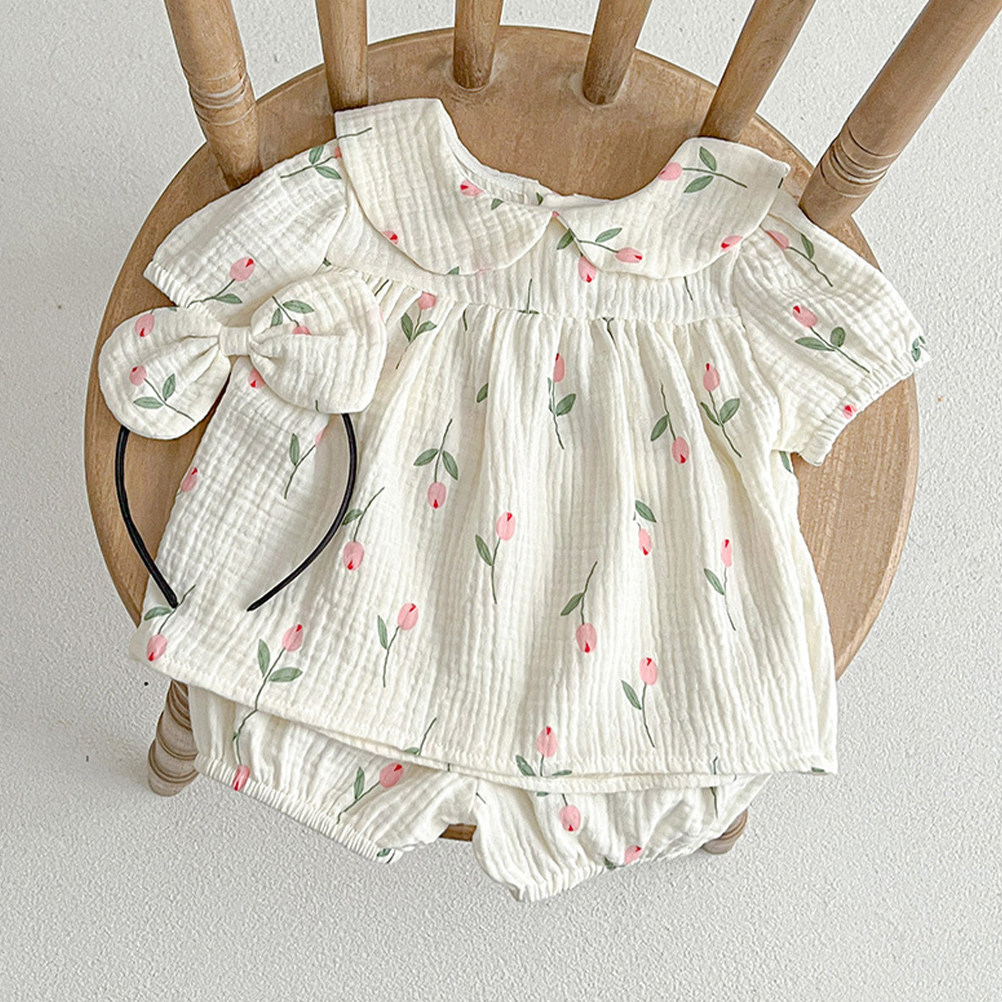 Baby Clothing Essentials Newborn - 1Set Baby Girl Summer Short Sleeve