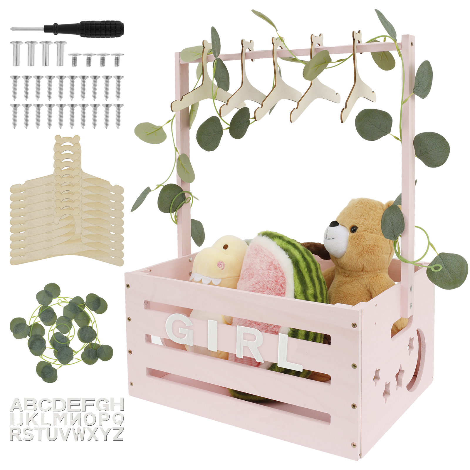 Baby Clothing Storage - Wood Baby Shower Storage Basket Portable