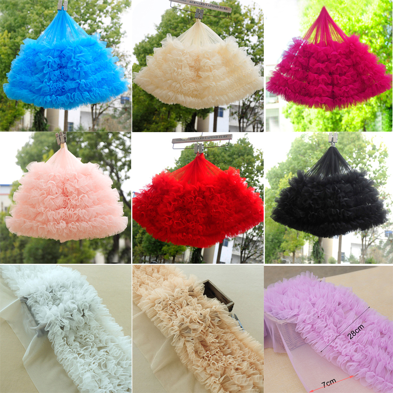 Baby Clothing Bundles - 50cm/Piece 28CM Wide Pleated Ruffle Lace