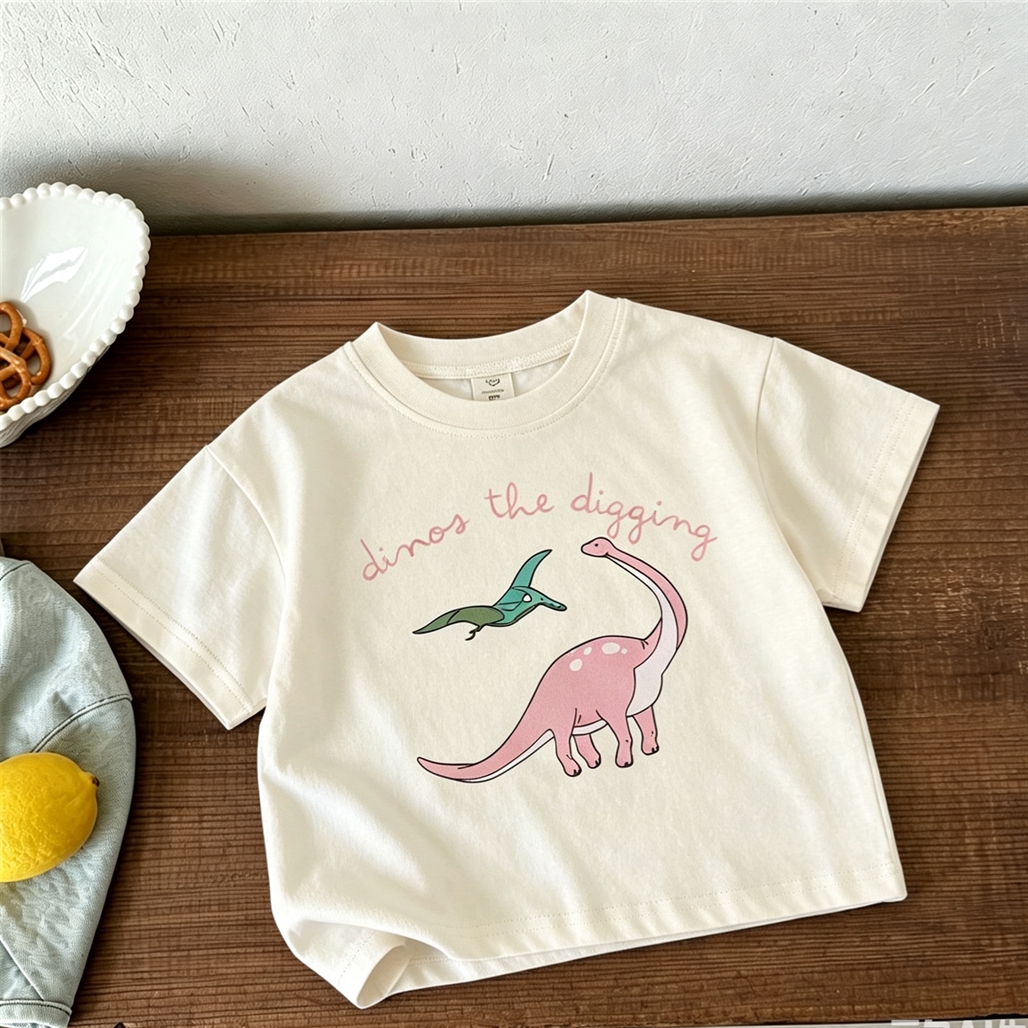 Cartoon Dinosaur Print TShirt  - Baby Clothing Designer recensione e prezzo