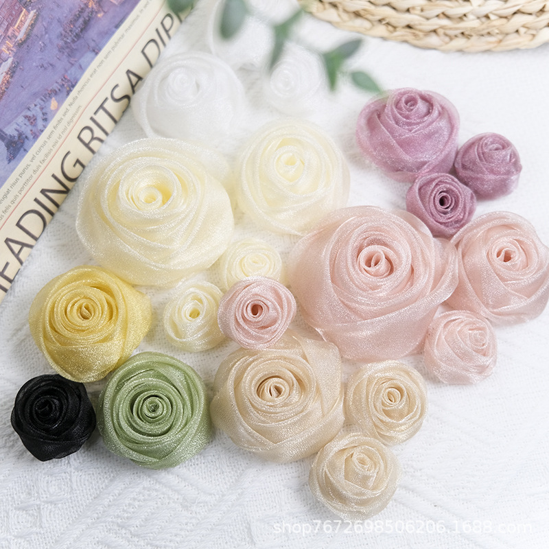 3-4.5cm Organza Snow Rose Head - Baby Clothing Designer recensione e prezzo