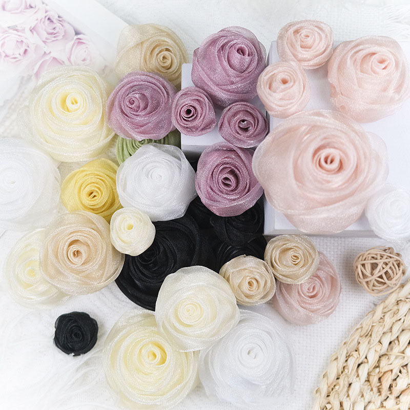 3-4.5cm Organza Snow Rose Head - Baby Clothing Designer recensione e prezzo