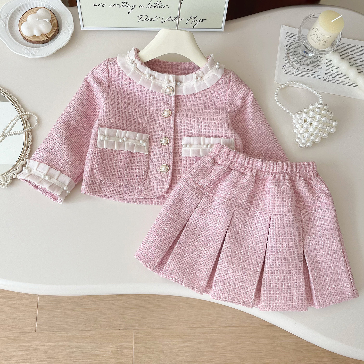 Tweed Pink Girl Boutique Outfi - Baby Clothing Designer recensione e prezzo