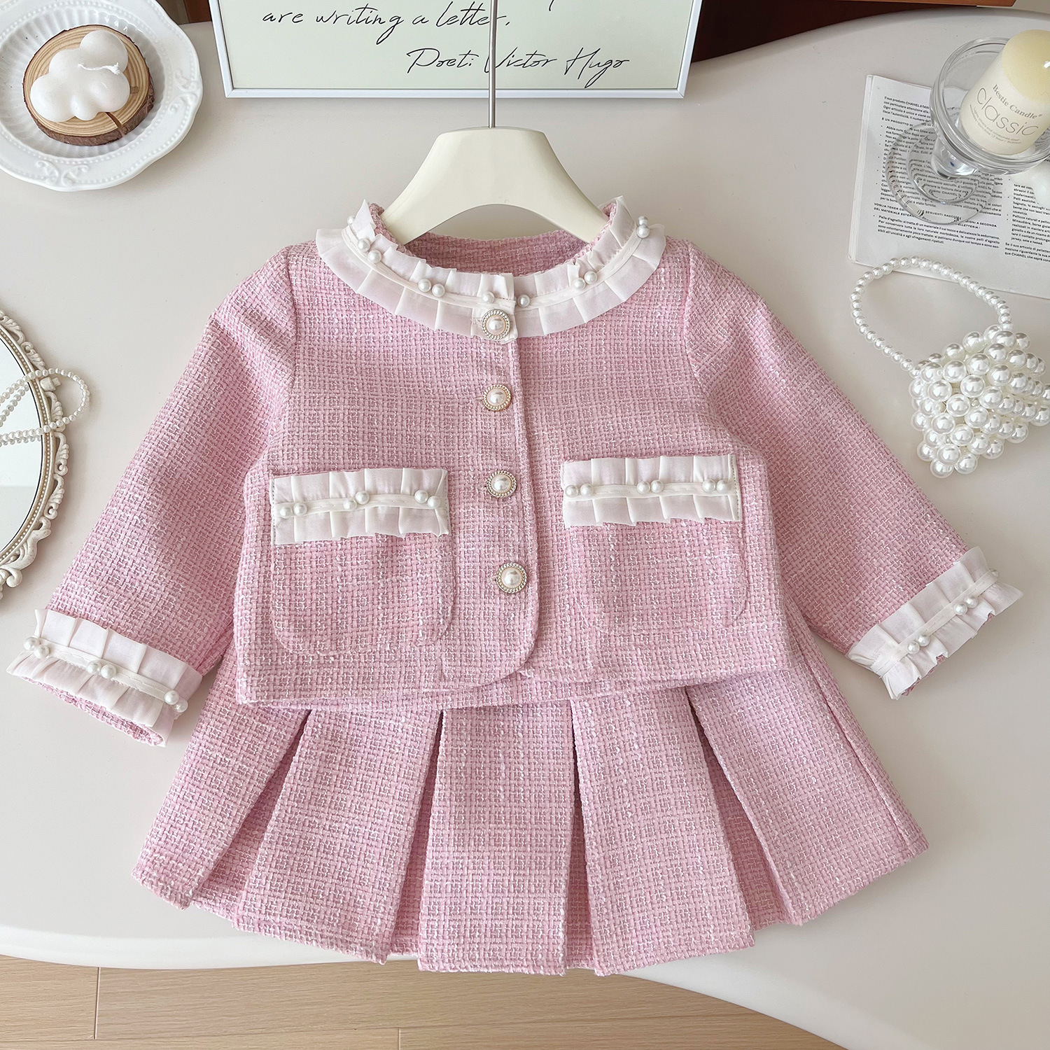 Tweed Pink Girl Boutique Outfi - Baby Clothing Designer recensione e prezzo