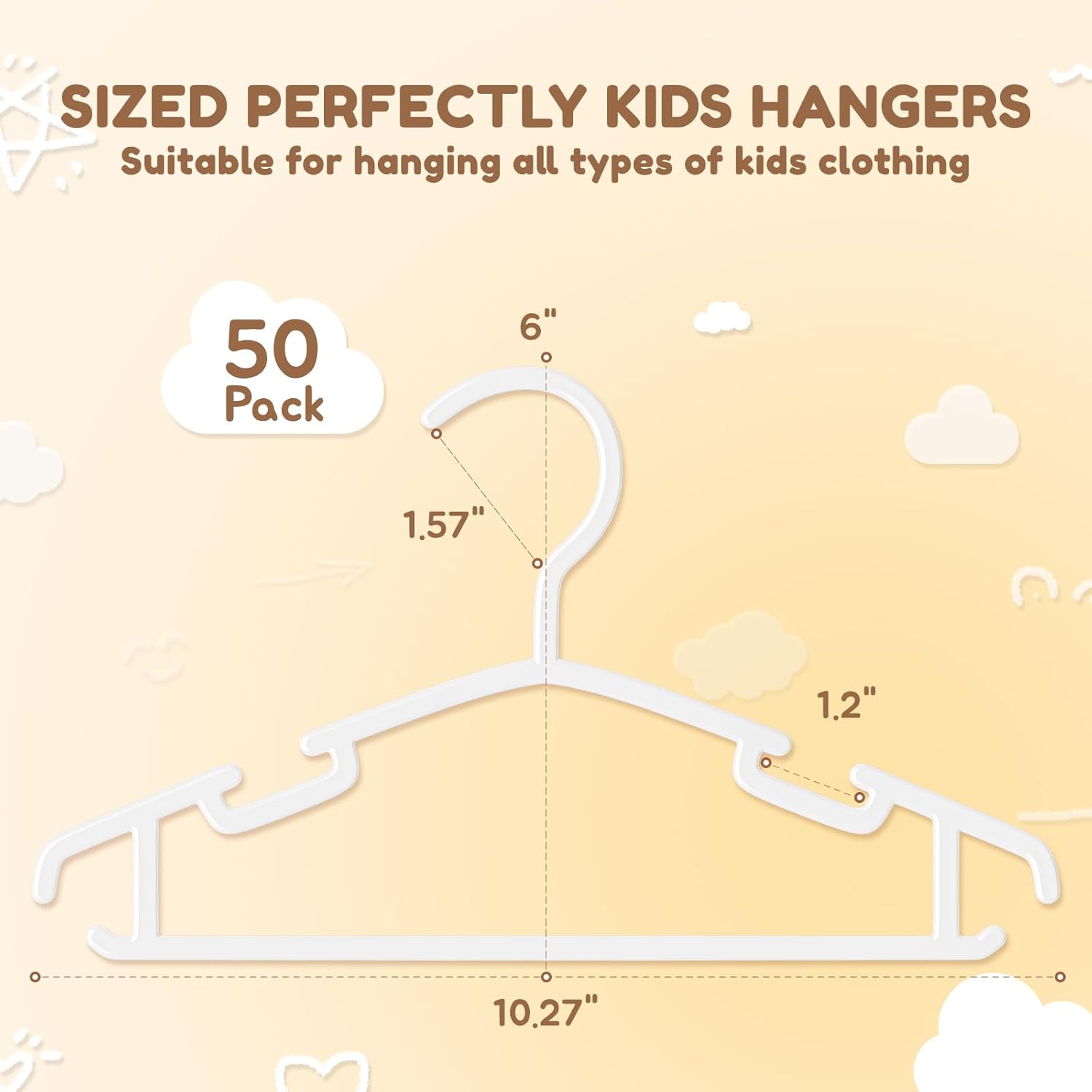 Kids Plastic Hangers 50 Pack,  - Baby Clothing Images recensione e prezzo