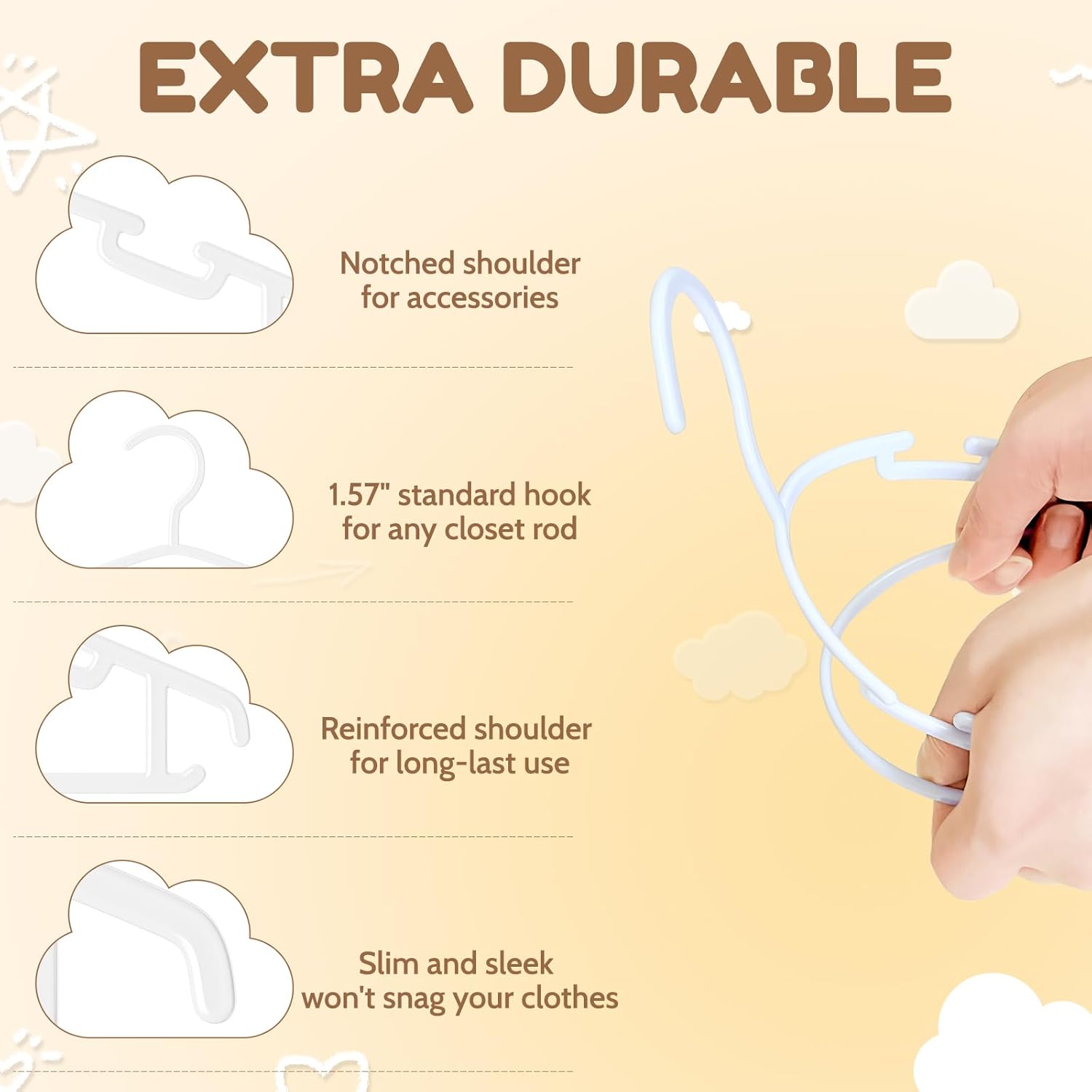 Kids Plastic Hangers 50 Pack,  - Baby Clothing Images recensione e prezzo