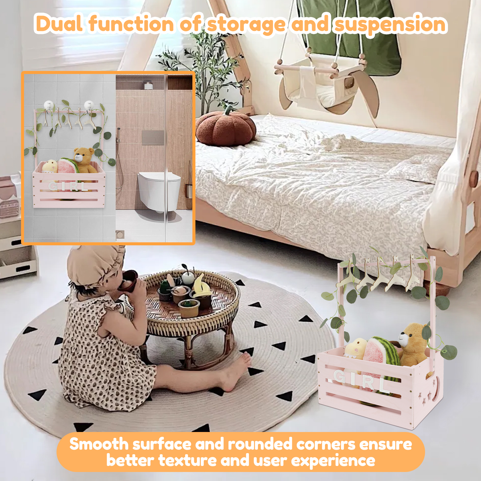 Wood Baby Shower Storage Baske - Baby Clothing Storage recensione e prezzo