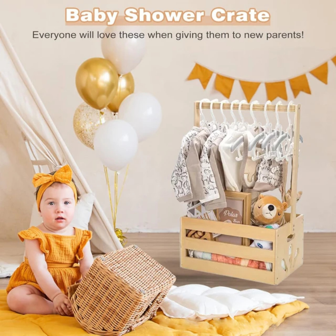 Wooden Baby Shower Crate Close - Baby Clothes Organiser recensione e prezzo